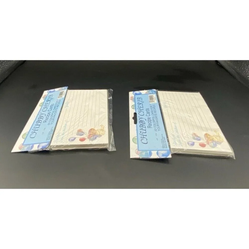 Chubby Cherub Recipe Cards 5x3 Lot of 2 Packs 50 Each Vintage NOS Home Cook Chef